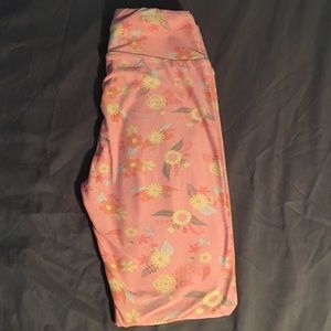 LuLaRoe Pink Flower Leggings